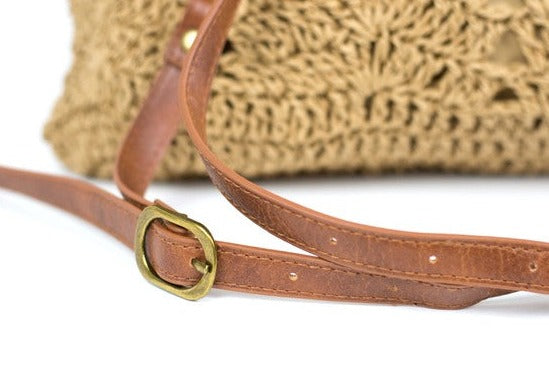 Woven Straw Backpack