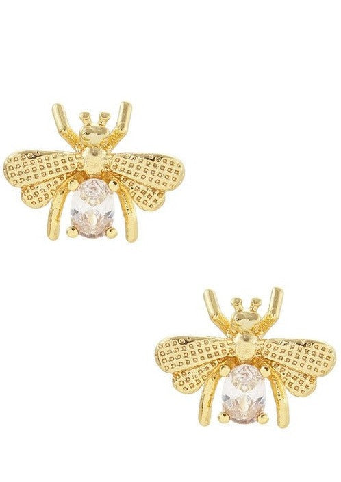Bee Gold Dipped Post Earrings