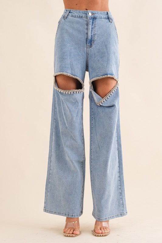 Taylor Denim Rhinestone Jeans