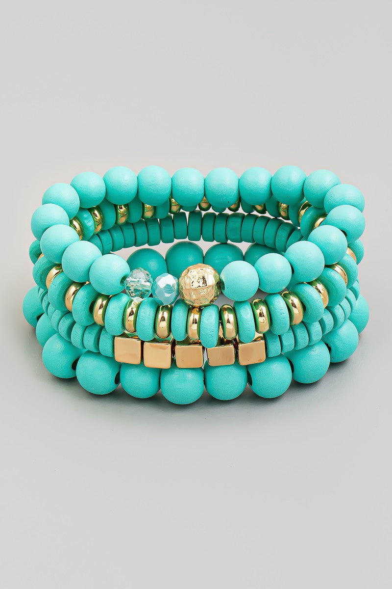 Mandy Beaded Teal Bracelet
