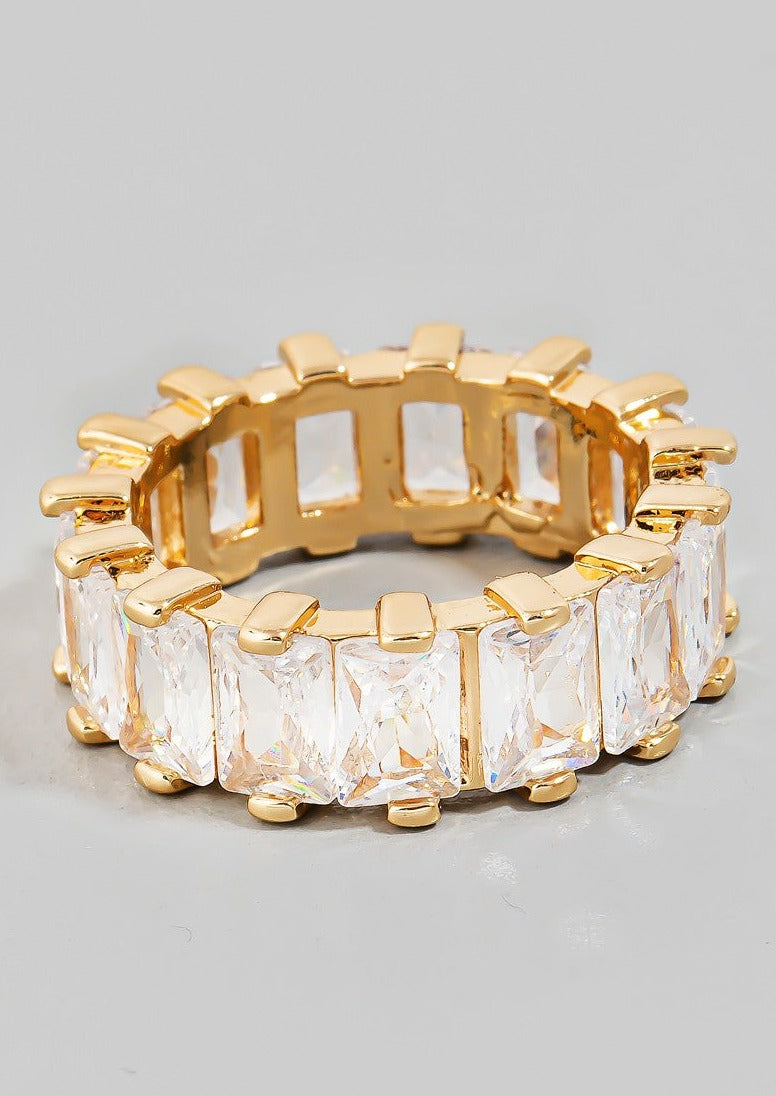 Baguette Studded Band Ring