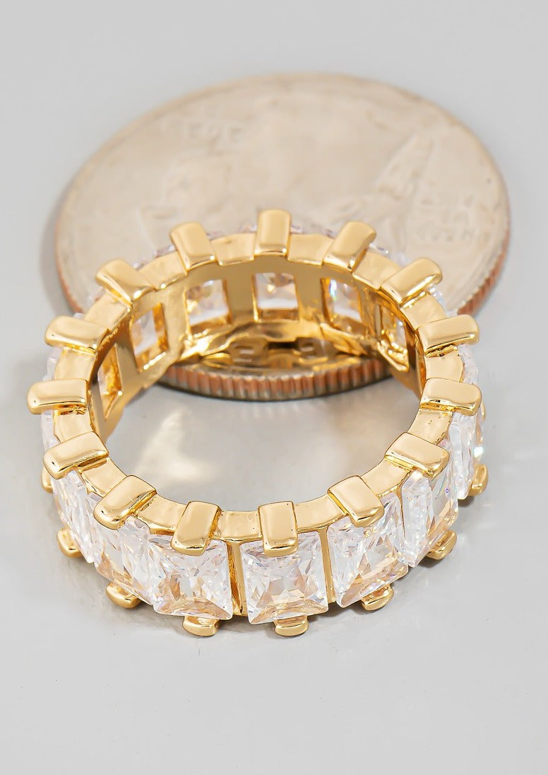 Baguette Studded Band Ring