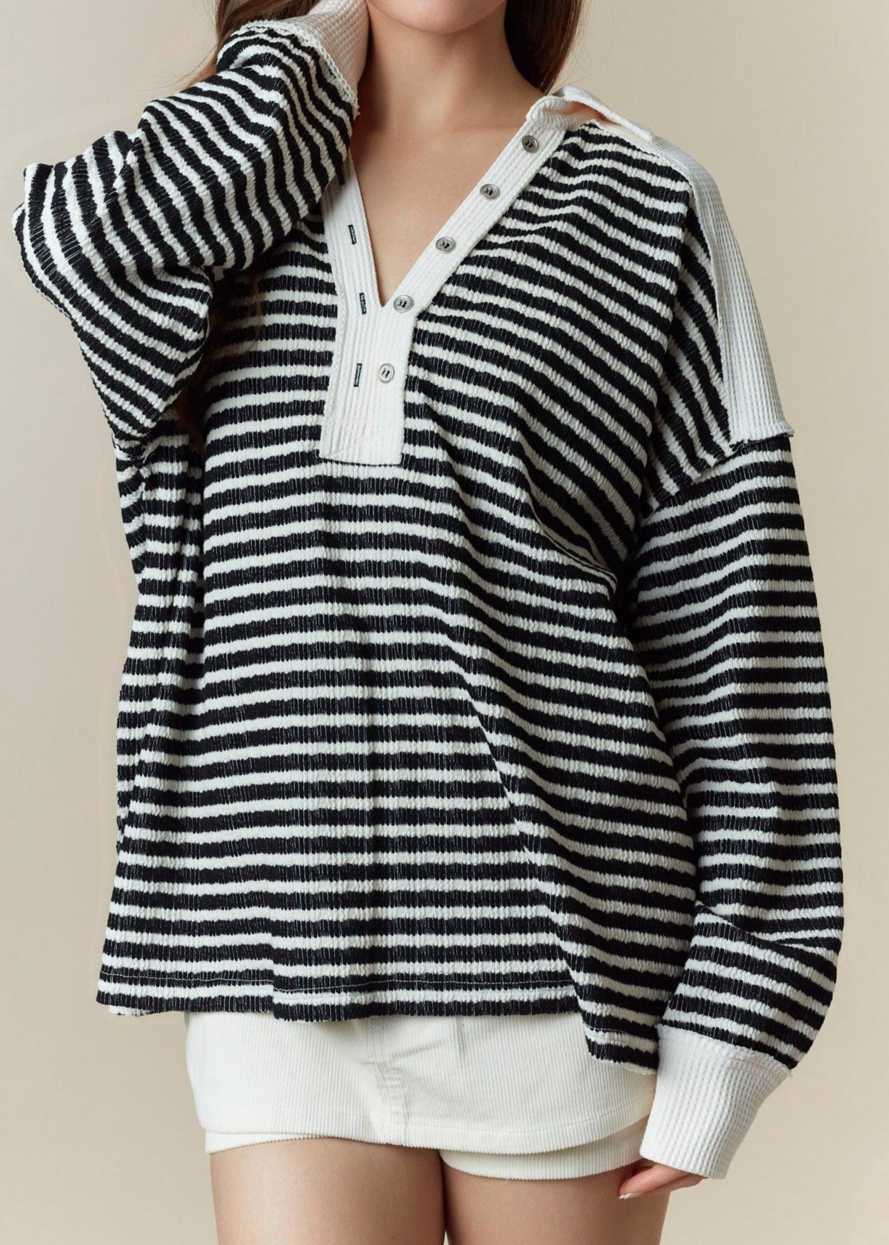 Pax Textured Stripe Top