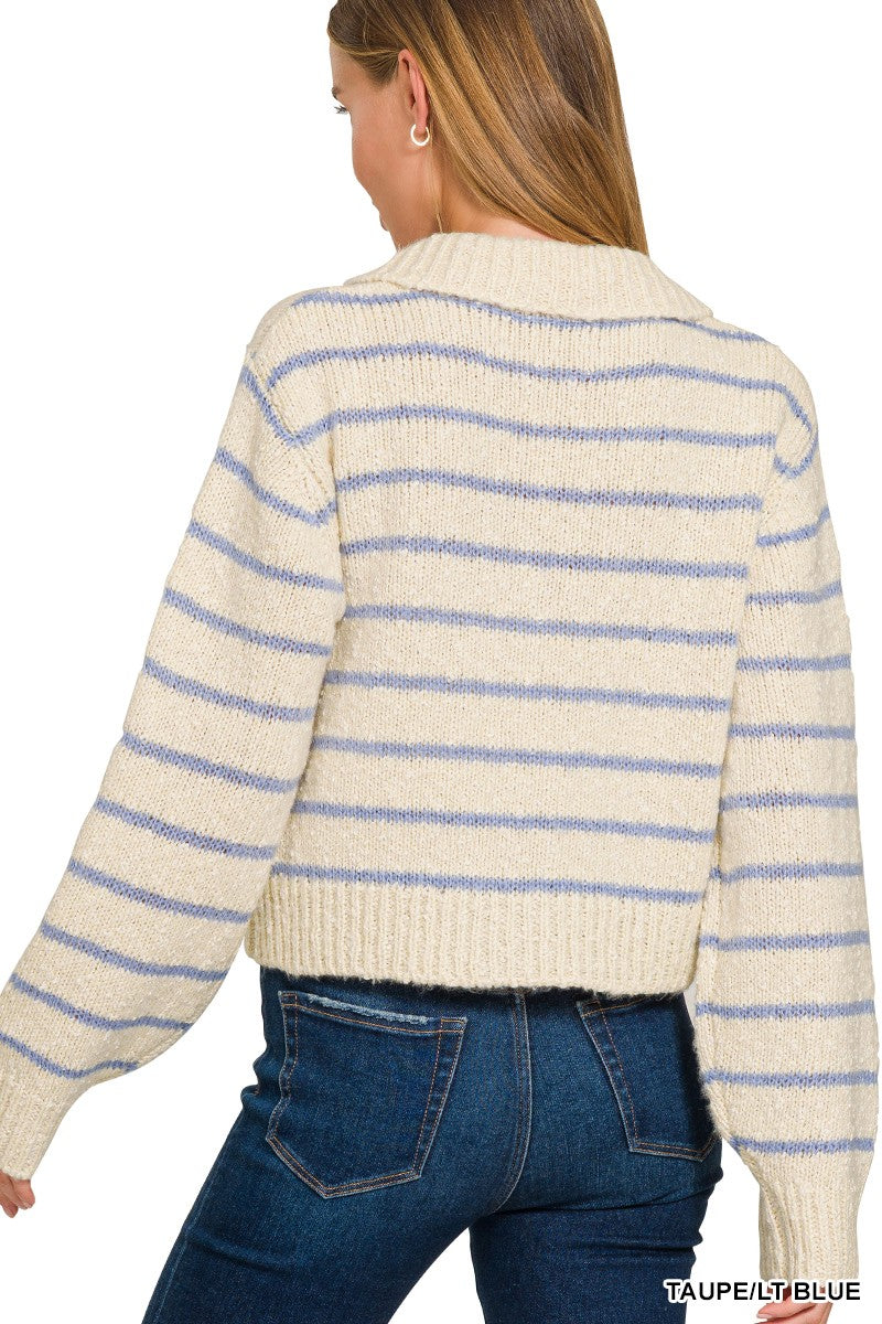 Cold Front Striped Cardigan