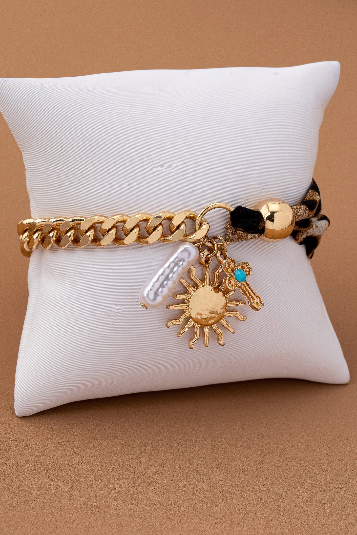 Leopard Scarf Charm Bracelet