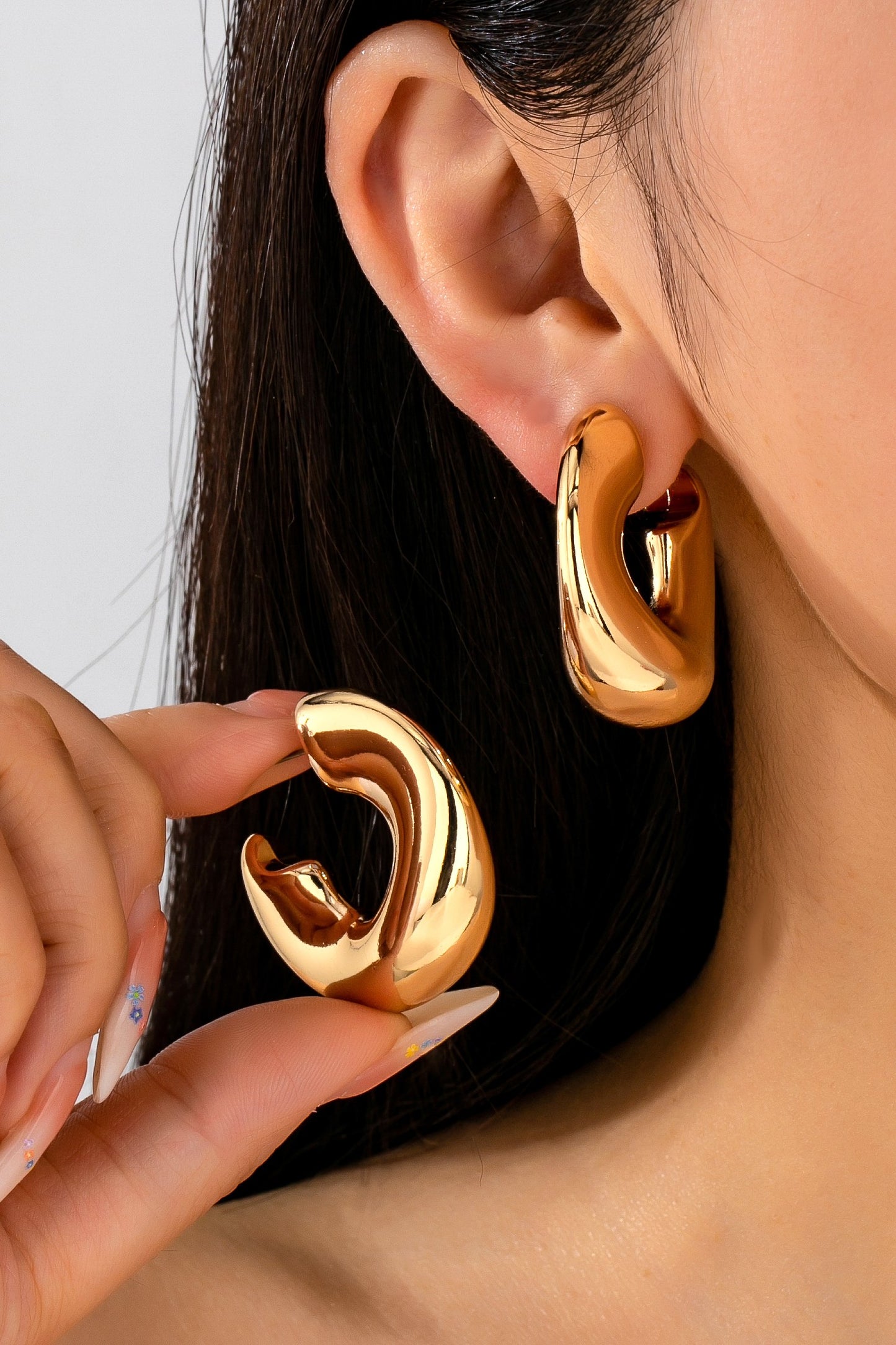 Chunky Crescent Hoop Earrings