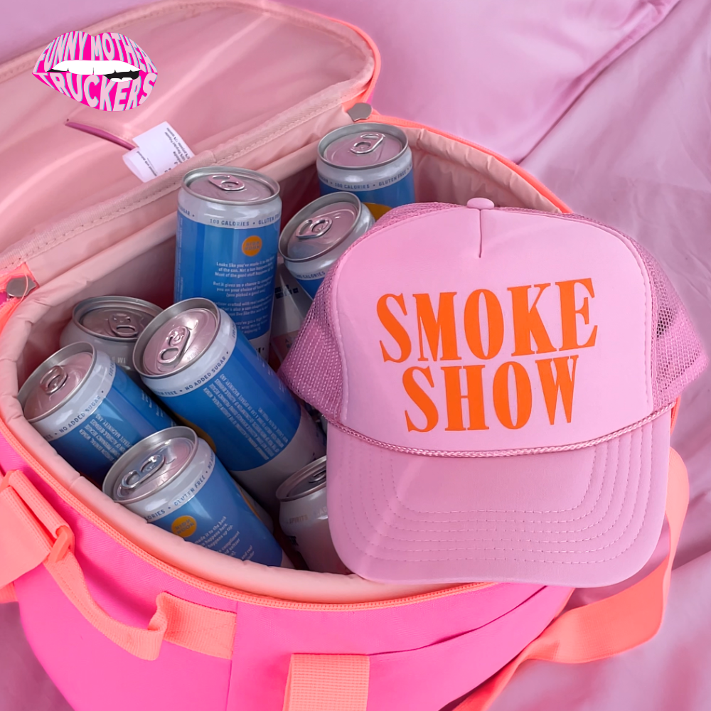 Smoke Show Trucker Hat - Pink & Tangerine