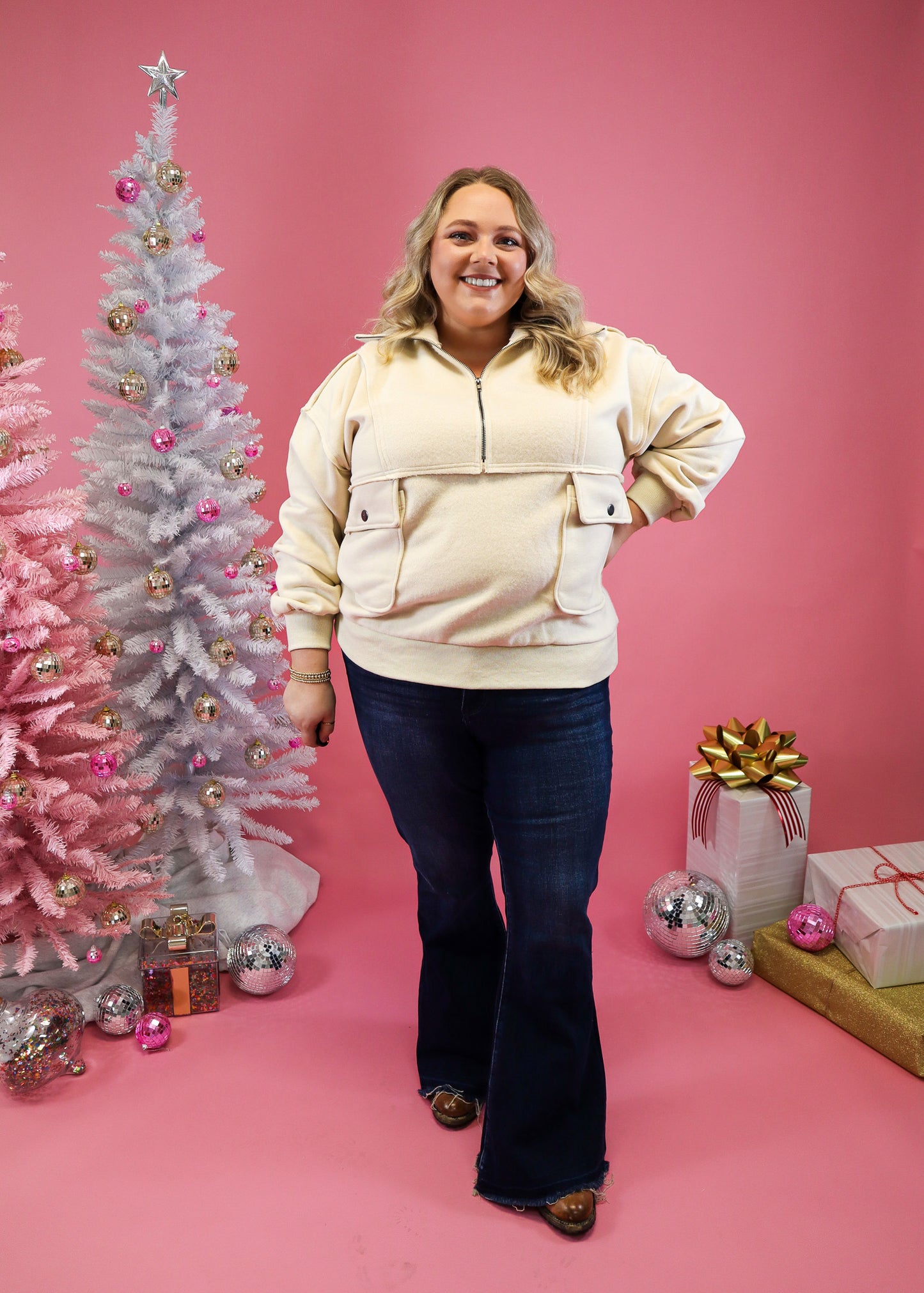 Delilah Half Zip Pullover