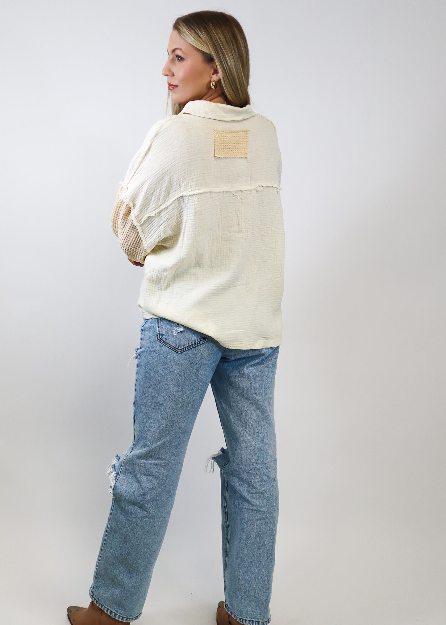 Day Dreaming Balloon Sleeve Top - Natural