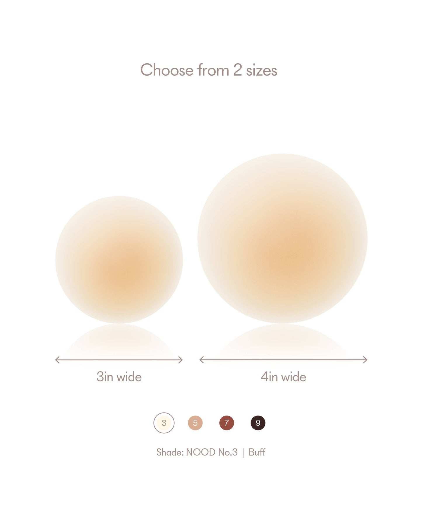 4in. No-Show | Reusable Adhesive Nipple Covers: No 5 Soft Tan