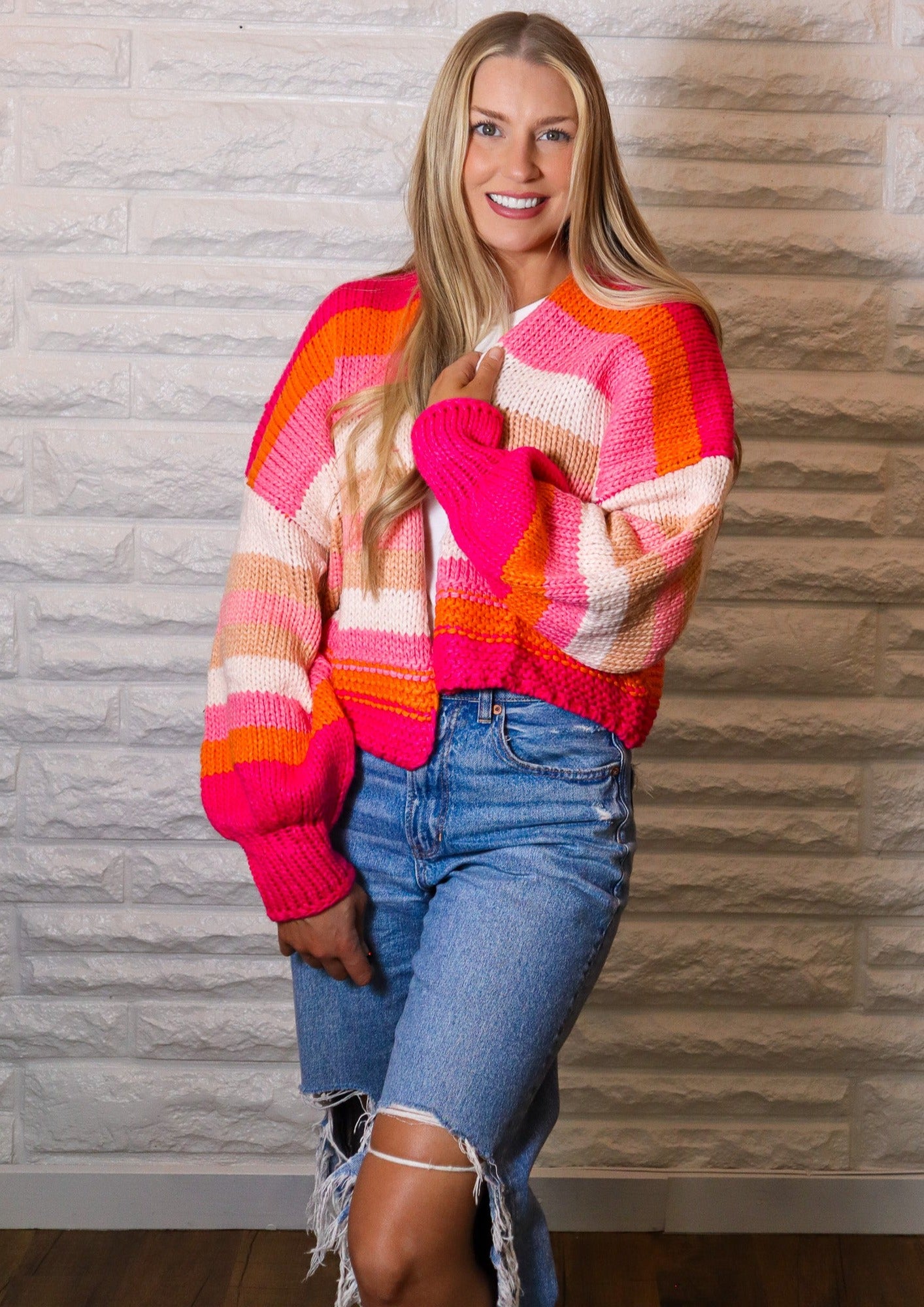 She's Everything Striped Cardigan