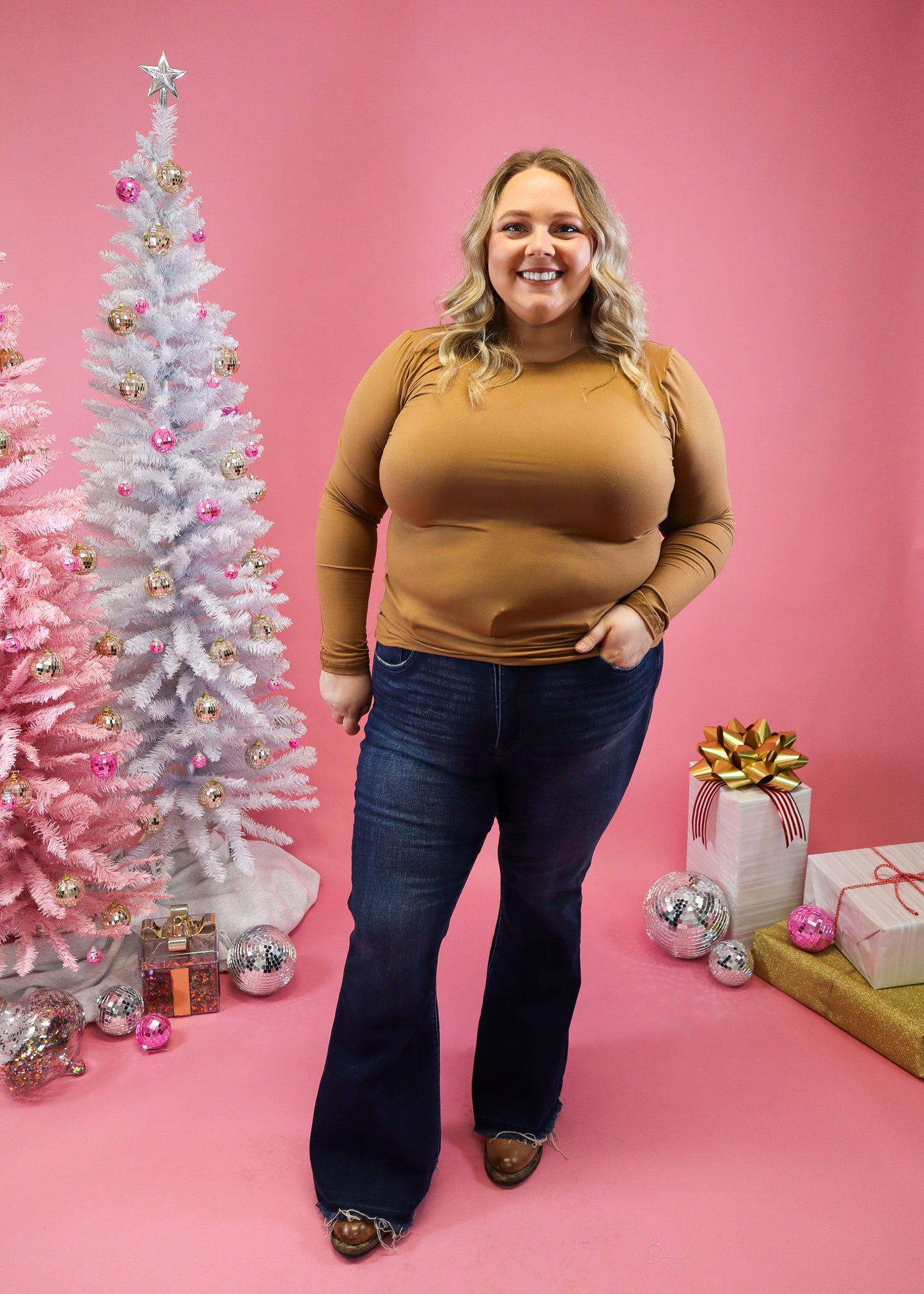 Janie Long Sleeve Top Camel