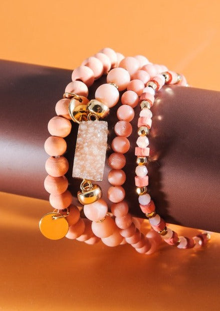 Druzy Beaded Bracelet Set