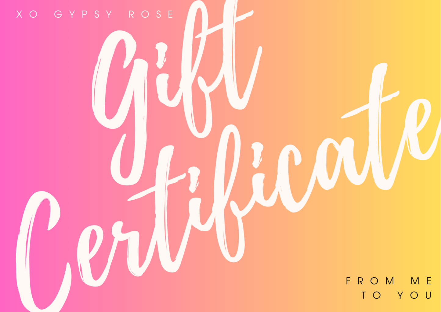 XO GYPSY ROSE Gift Card