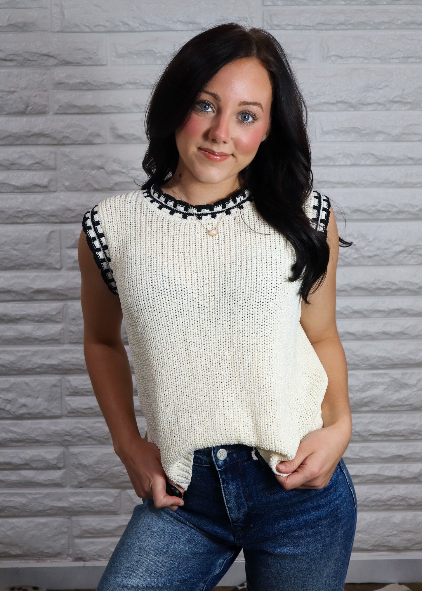 Noir & Ivory Classic Sweater Vest