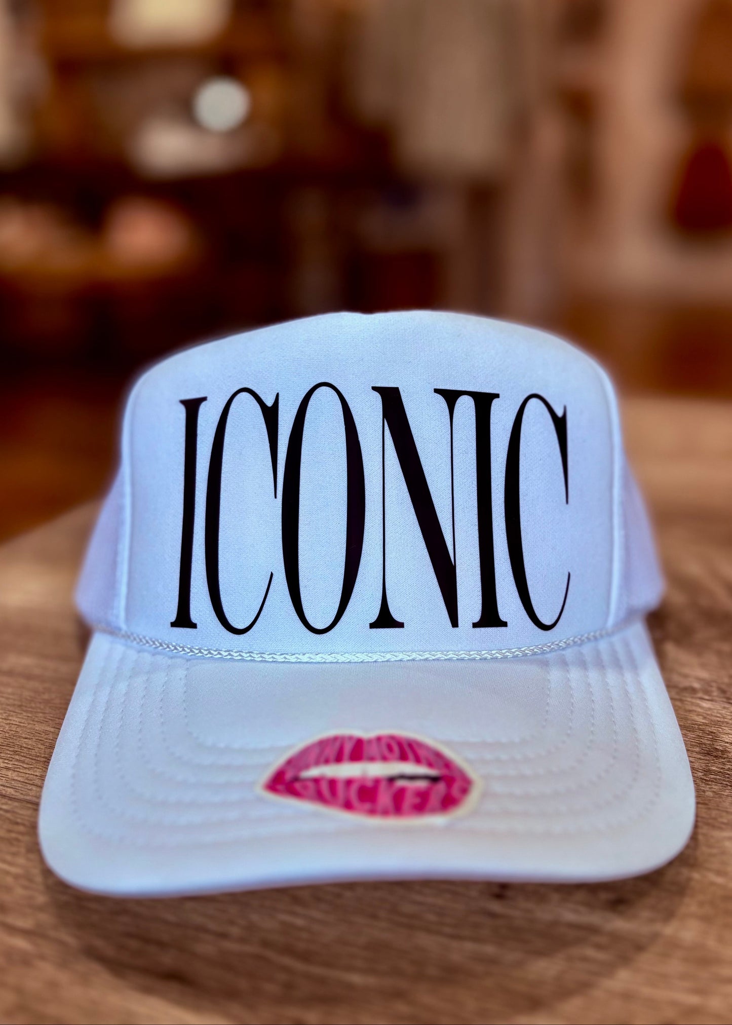 ICONIC TRUCKER HAT: White Hat / Black