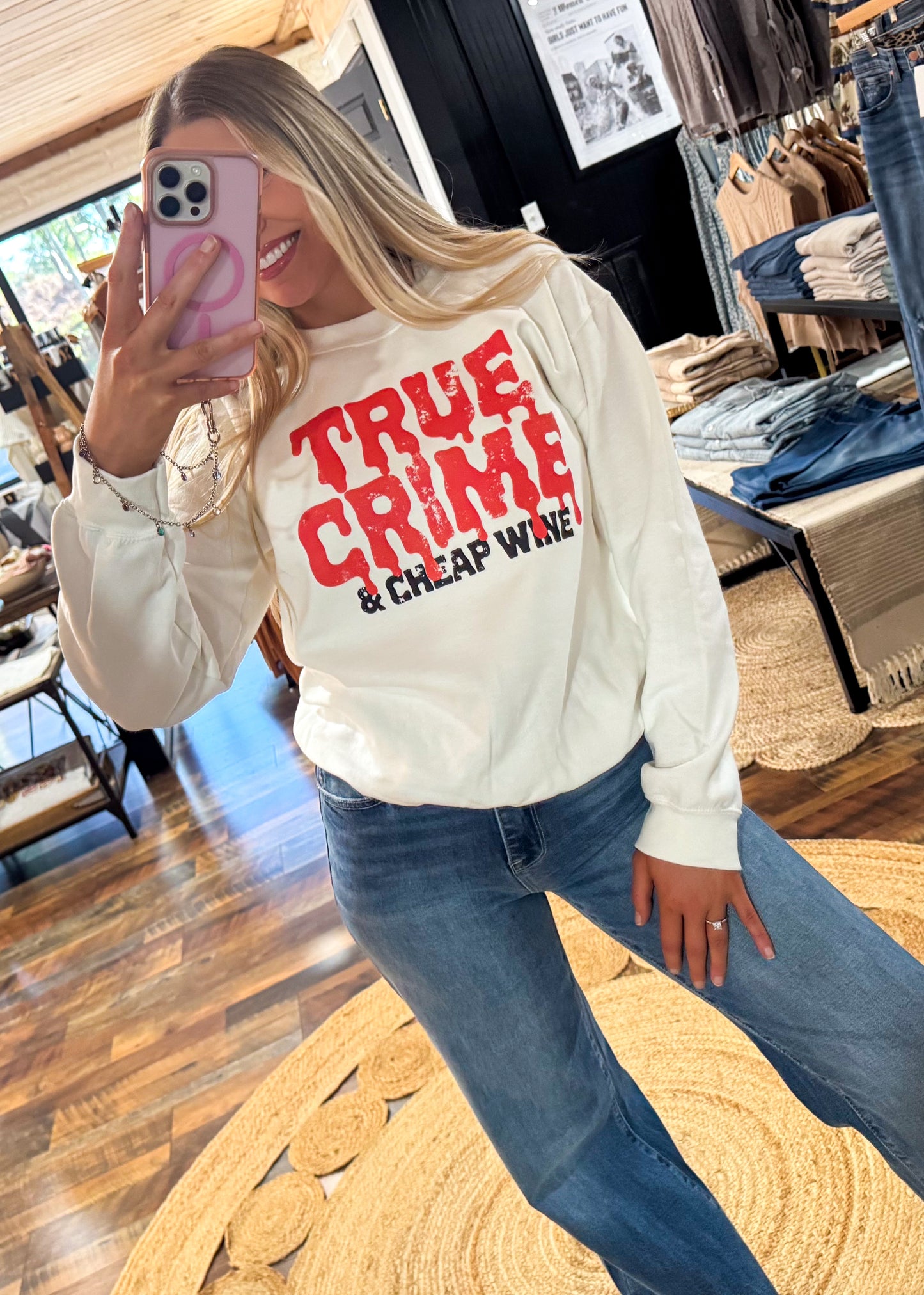 True Crime & Cheap Wine Sweatshirt
