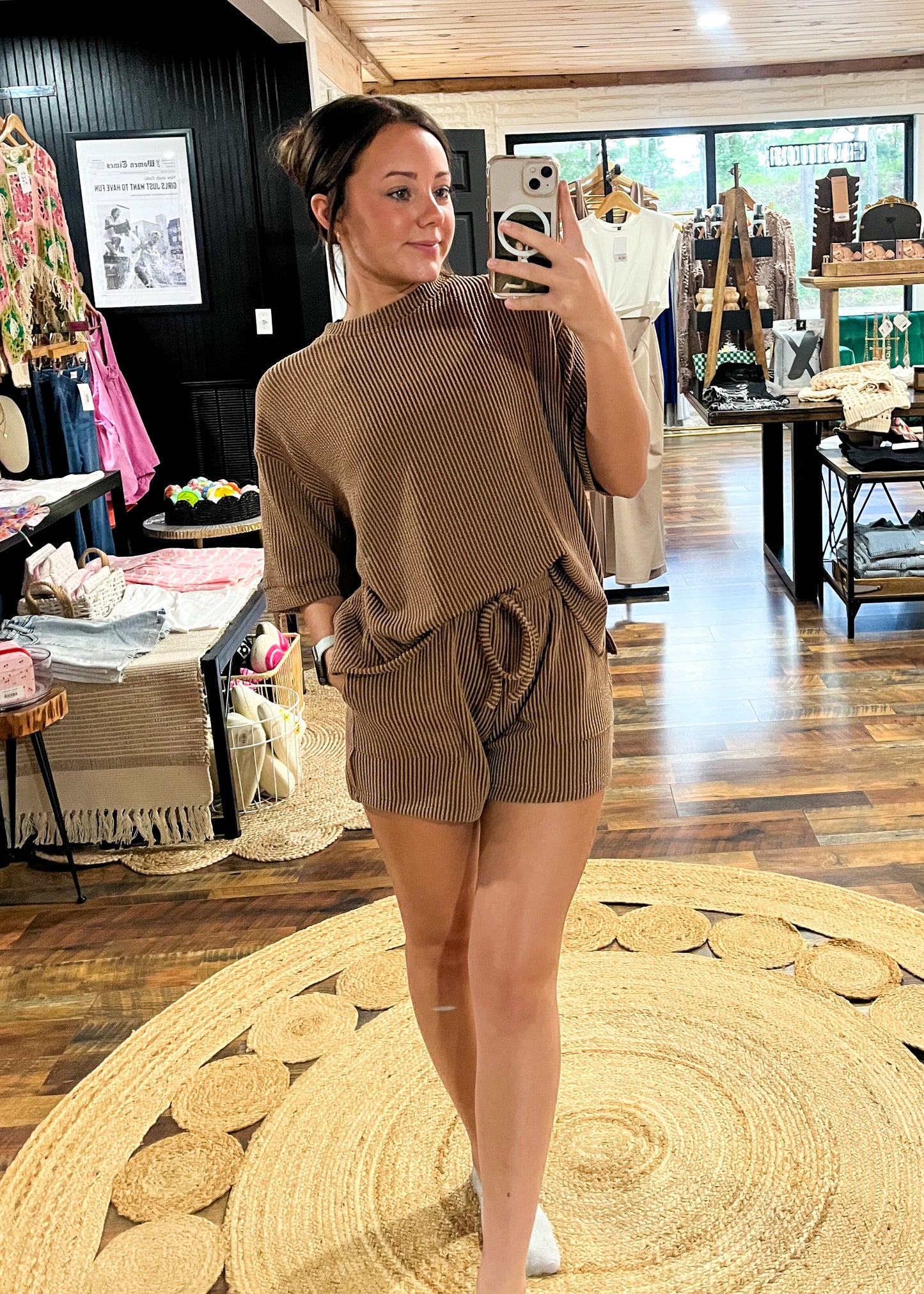 Saturdays Ribbed Set - Deep Camel