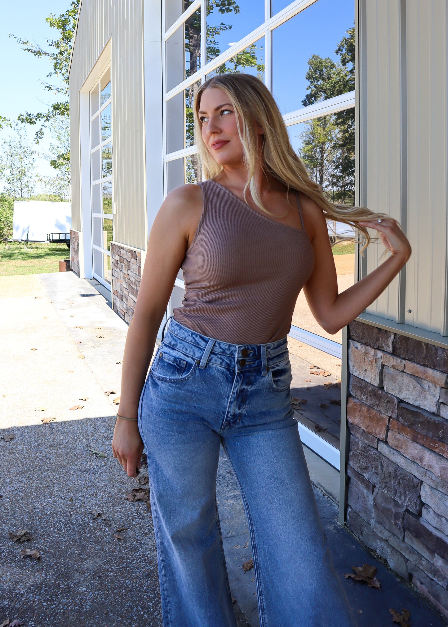 Skylar Waffle Knit Top