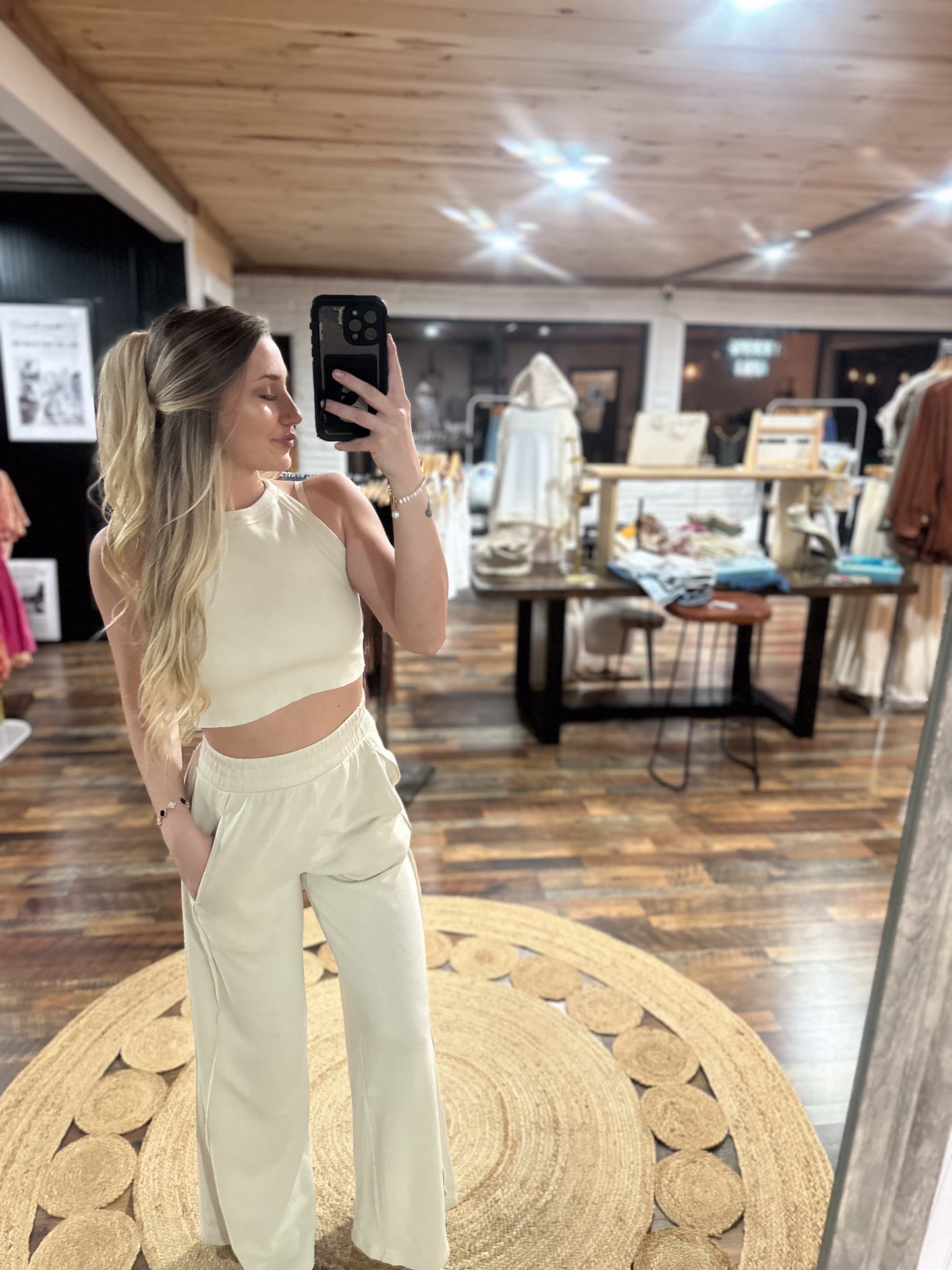 Girl On The Go Wide Leg Pants - Butter