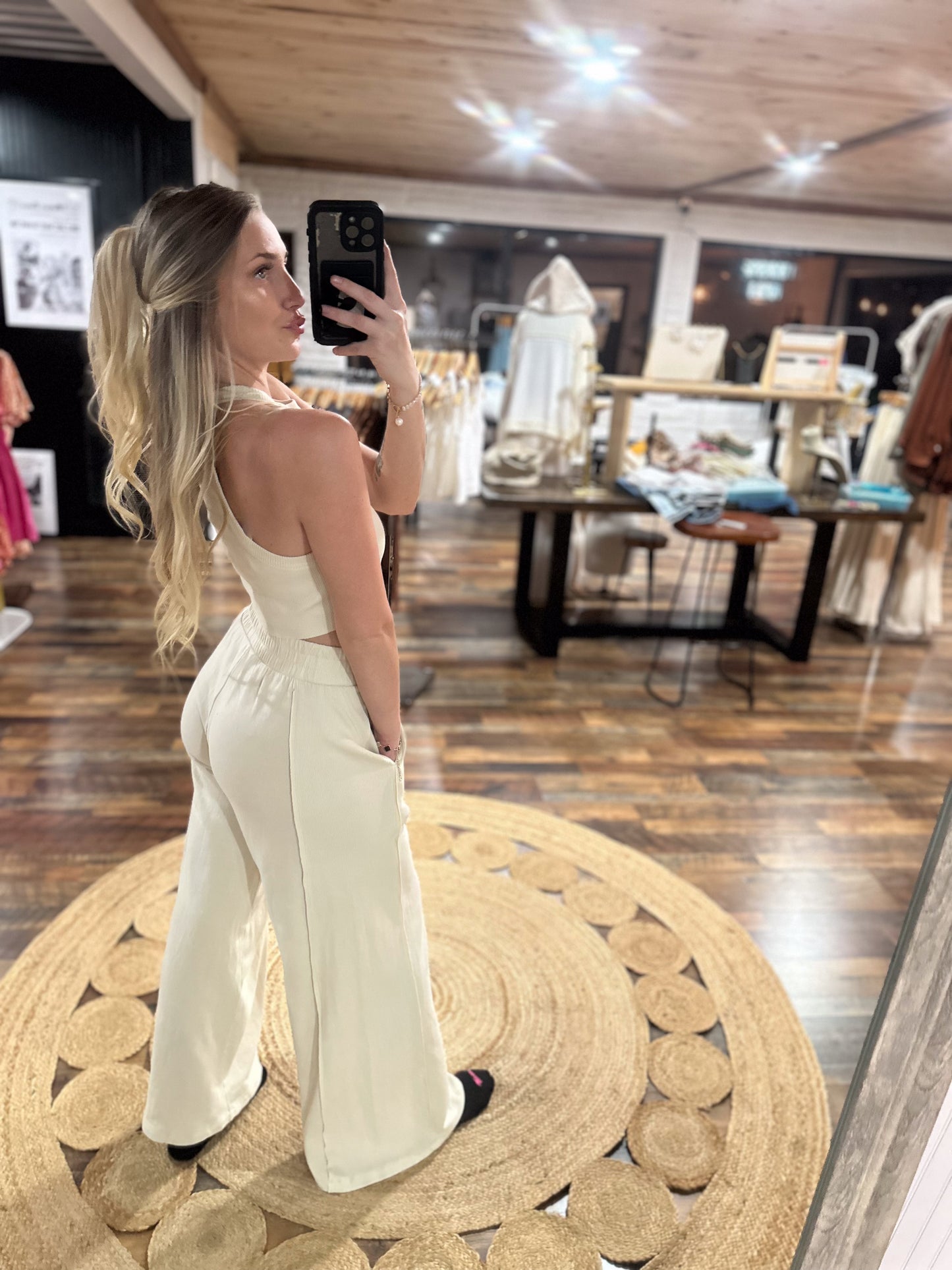 Girl On The Go Wide Leg Pants - Butter