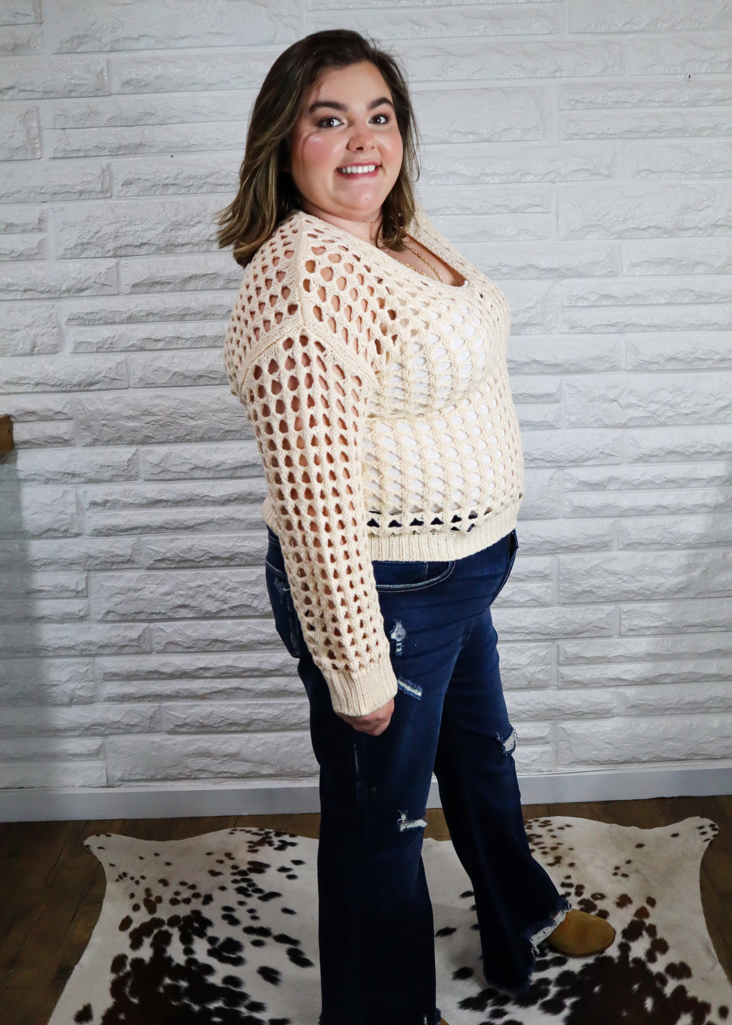 Abby Open Knit Top