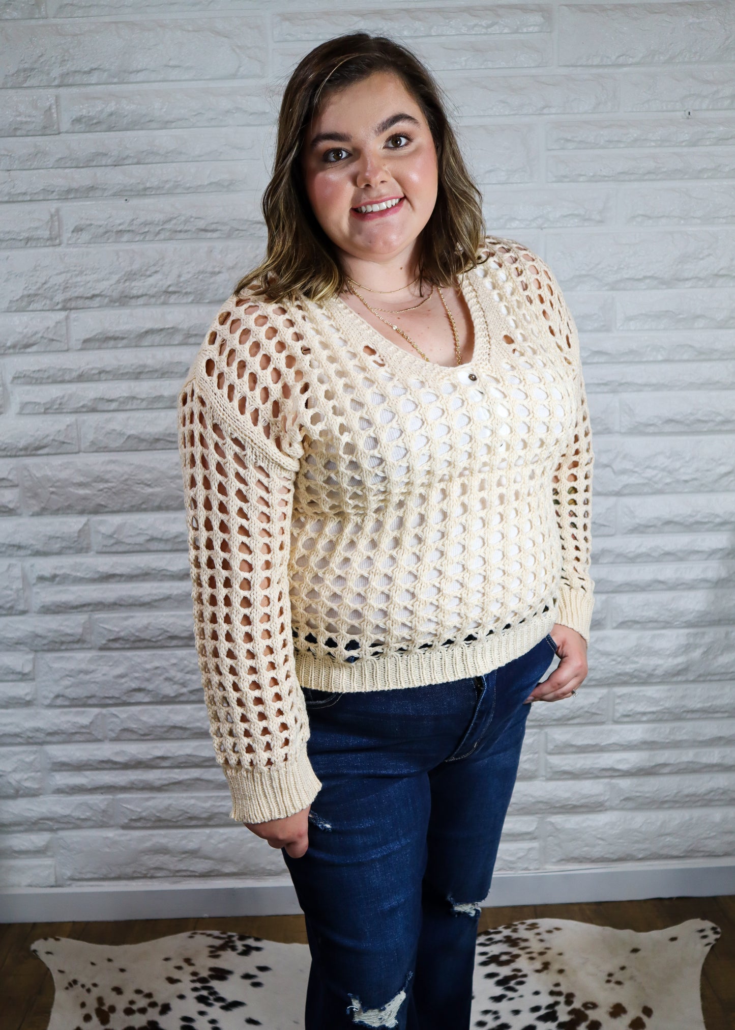 Abby Open Knit Top
