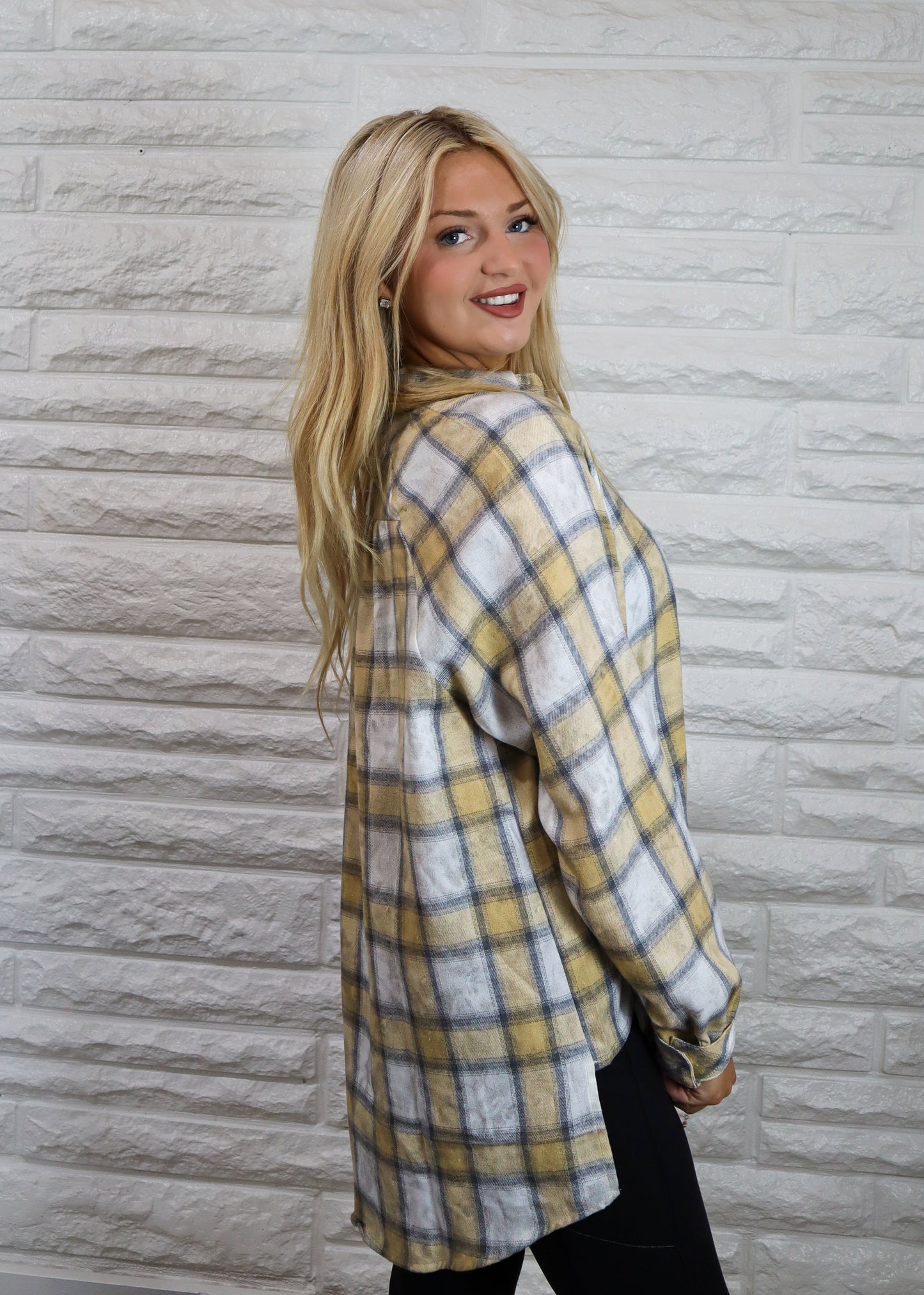 Laura Plaid Flannel Button Down - Oat