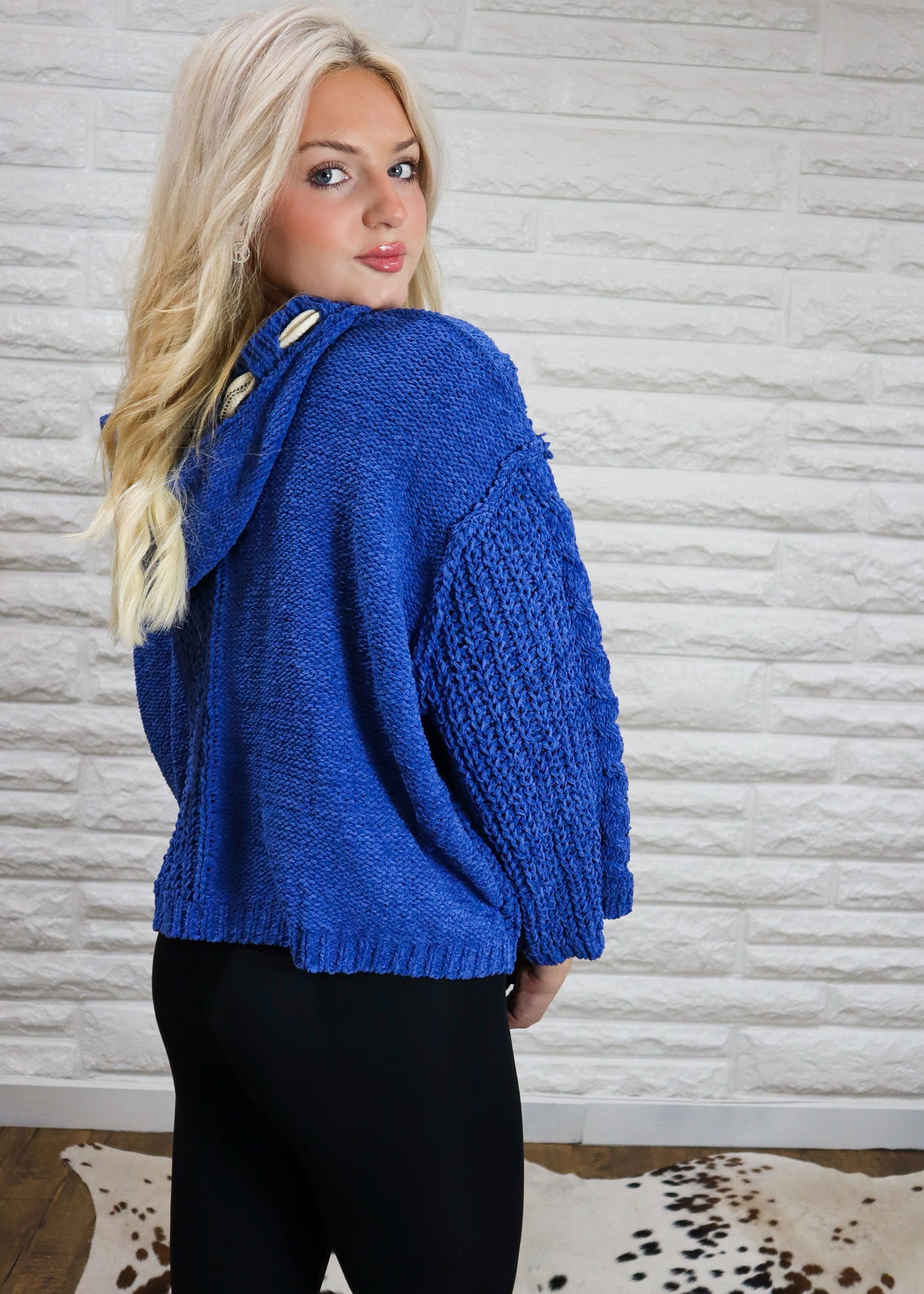 Ledger Chenille Sweater - Blue
