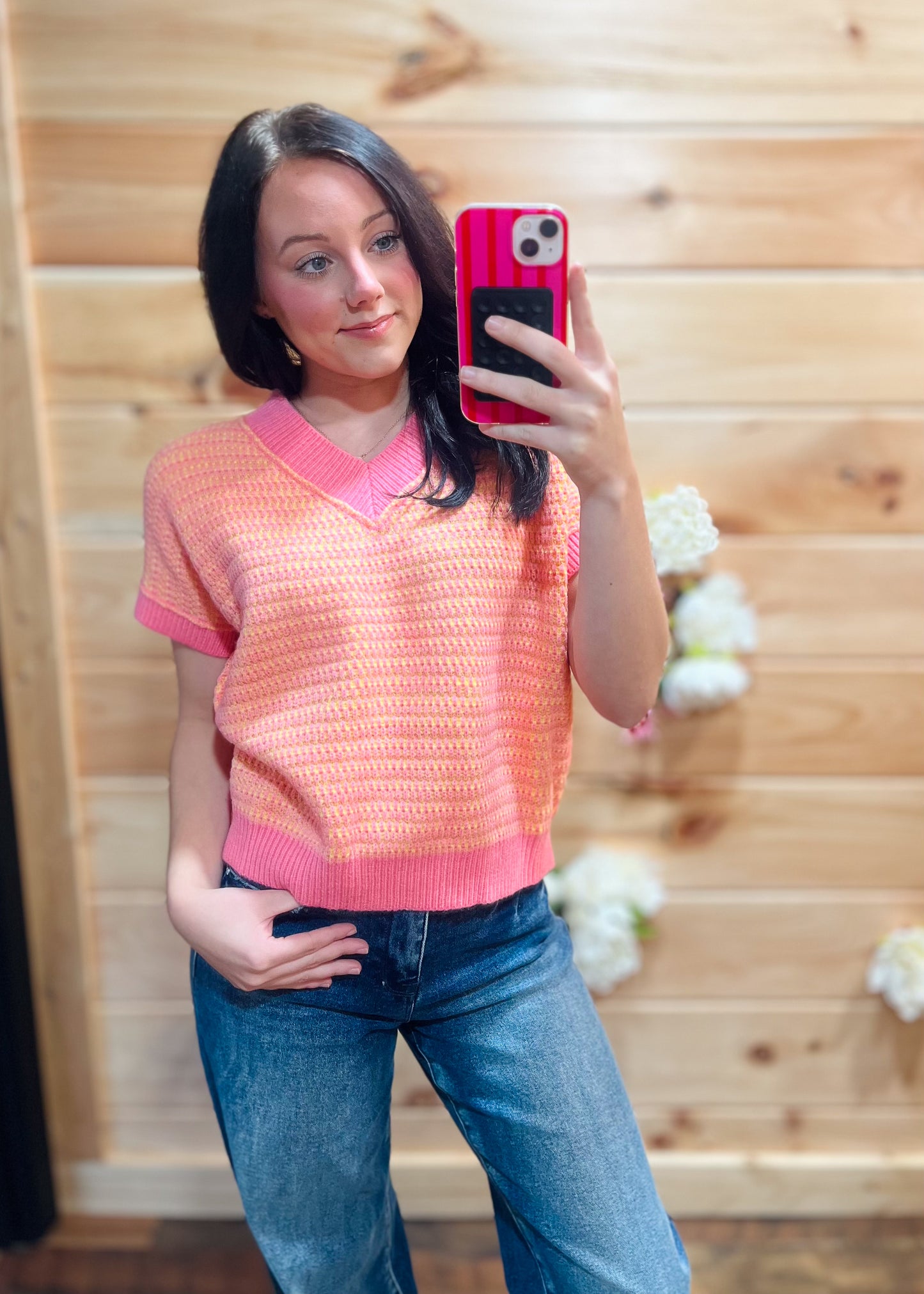 Pink Poppy Sweater Vest