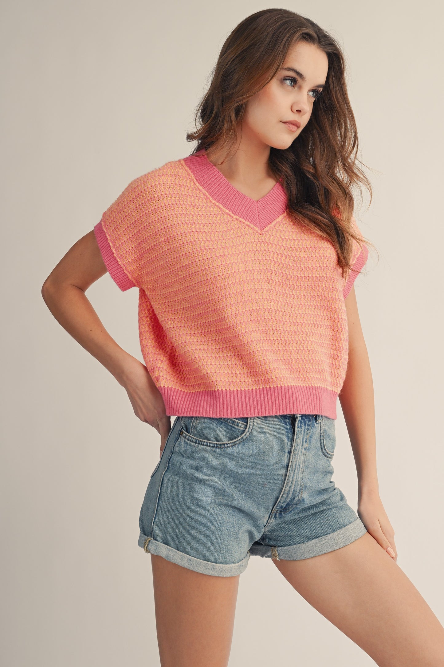 Pink Poppy Sweater Vest