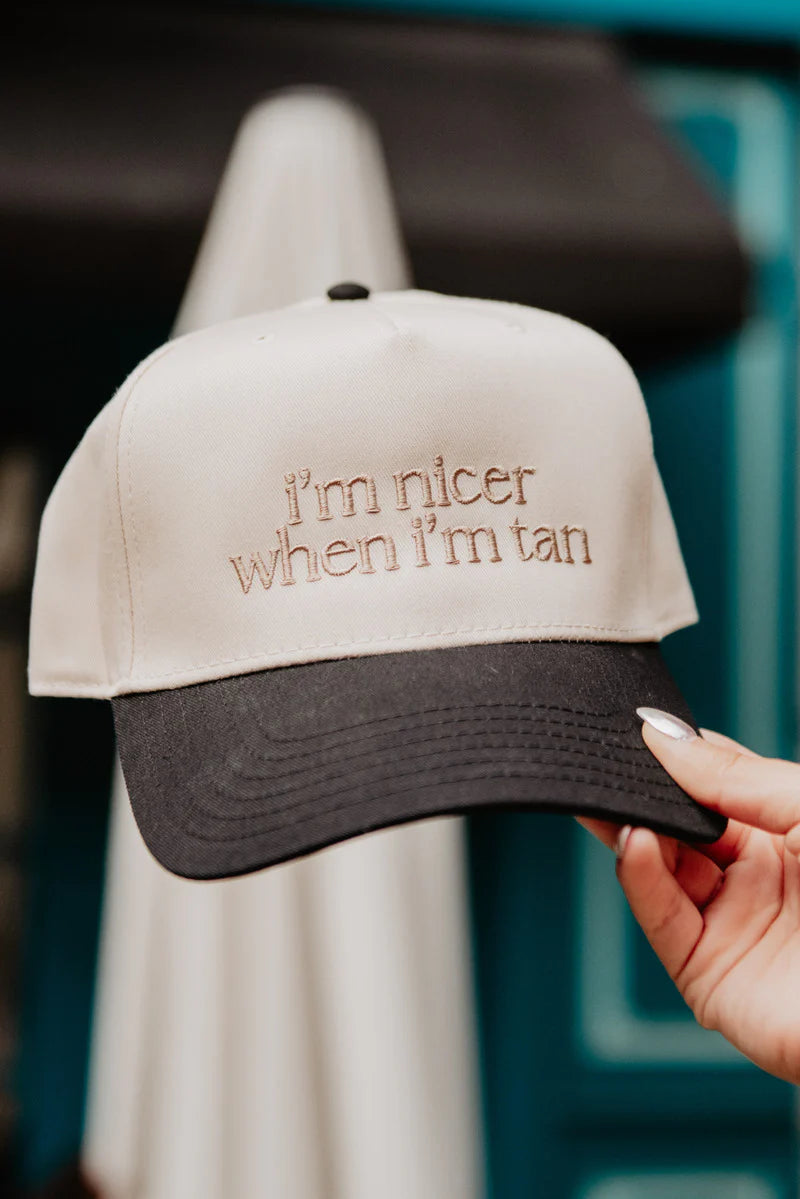 I’m Nicer When I’m Tan Two-Toned Vintage Trucker Hat