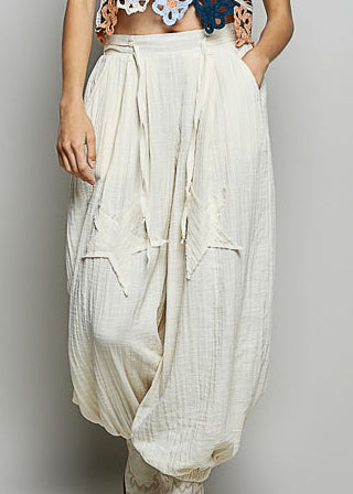 Ivory Skies Linen Joggers