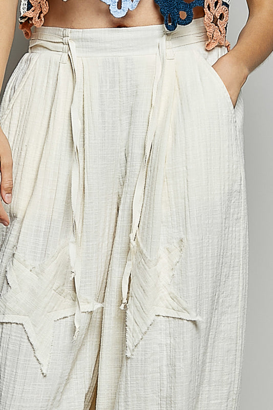 Ivory Skies Linen Joggers