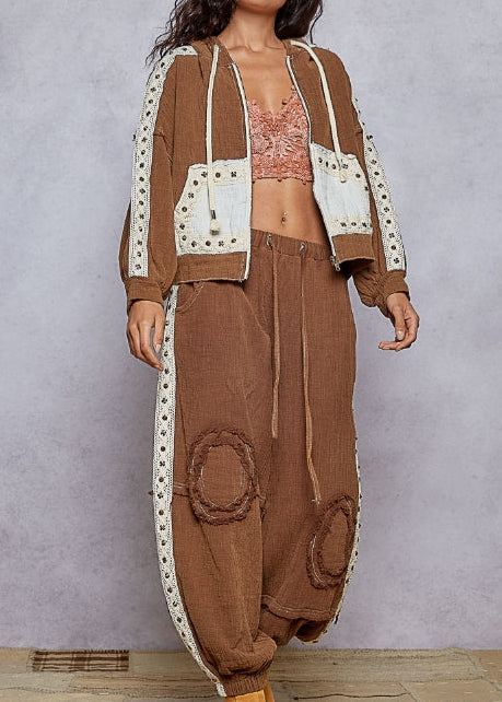 Estelle Studded Jacket - Chocolate