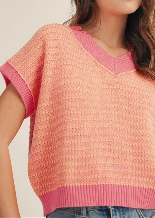 Pink Poppy Sweater Vest