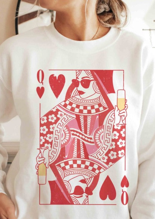 Champange Queen Of Hearts Sweatshirt