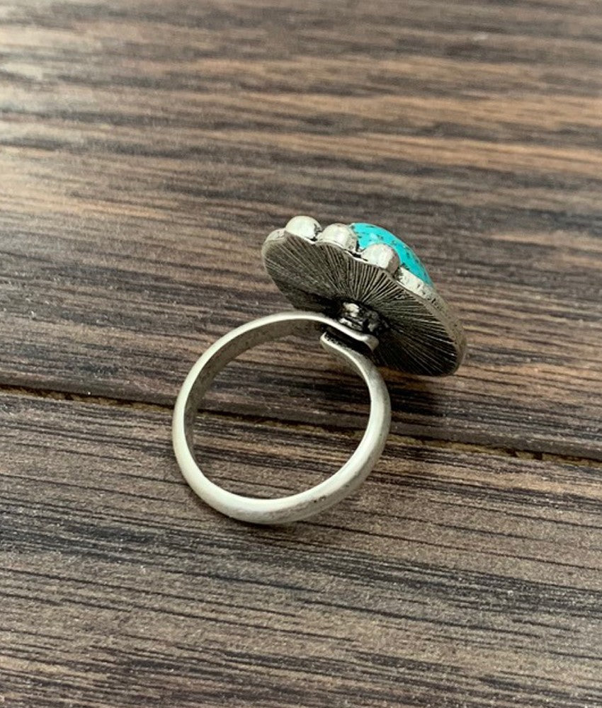 Oval Turquoise Adjustable Ring