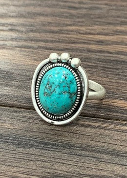 Oval Turquoise Adjustable Ring