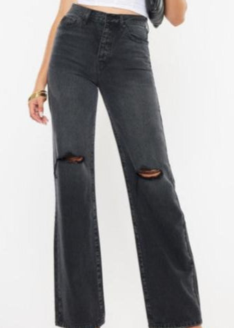 Ultra High Rise 90's Flare Jeans - Black