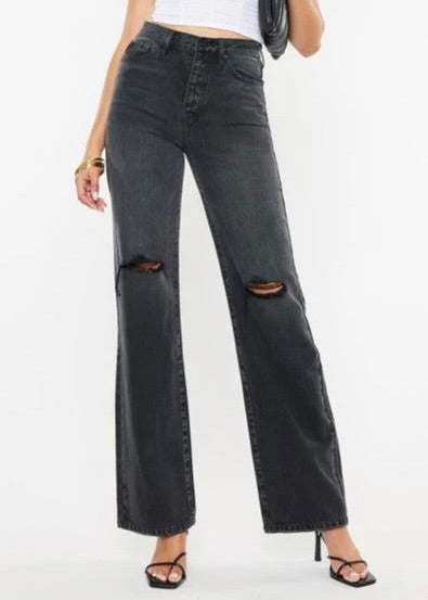 Ultra High Rise 90's Flare Jeans - Black