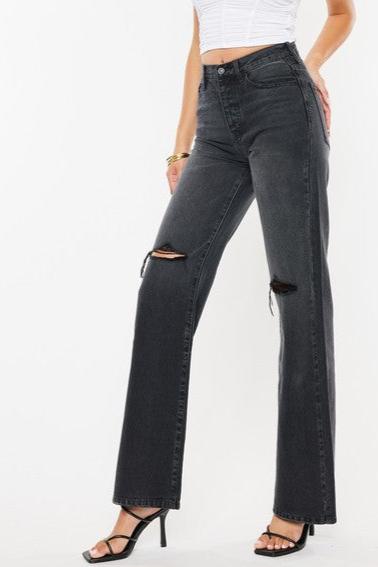 Ultra High Rise 90's Flare Jeans - Black