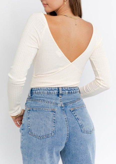 Carli Ribbed Criss Cross Bodysuit