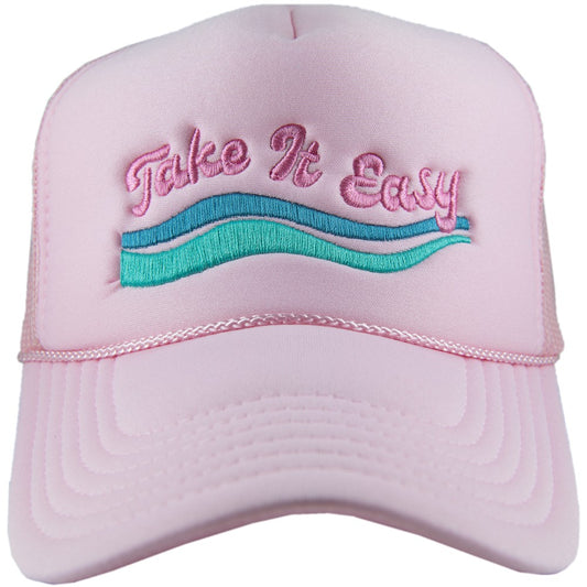 Take It Easy Trucker Hat - Pink