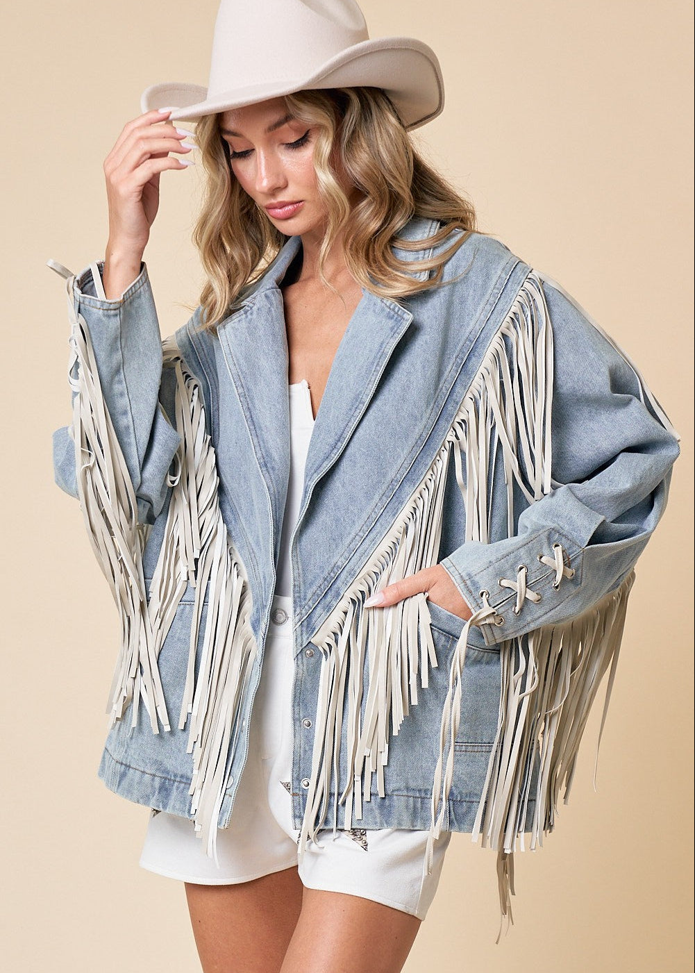Justine Fringe Denim Jacket