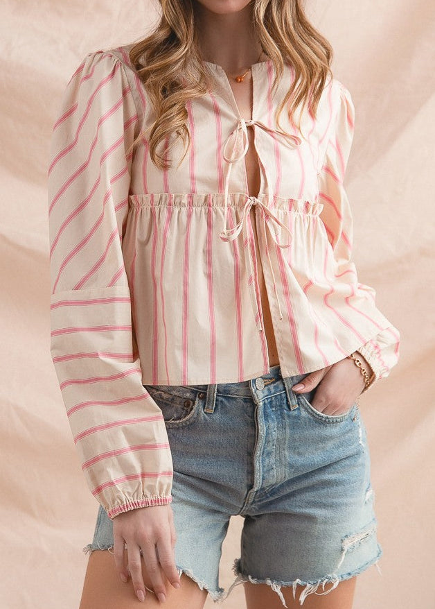 Lover Lover Front Tie Blouse