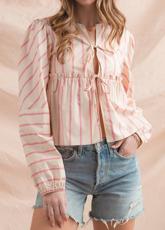 Lover Lover Front Tie Blouse