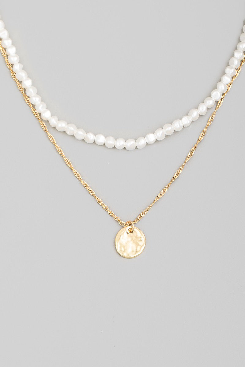 Serena Coin Pendant Pearl Necklace