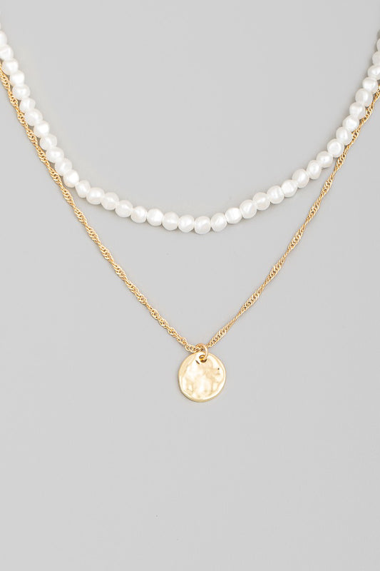 Serena Coin Pendant Pearl Necklace
