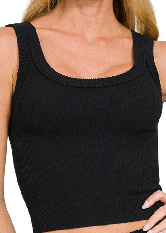 It's You Ribbed Tank - Black